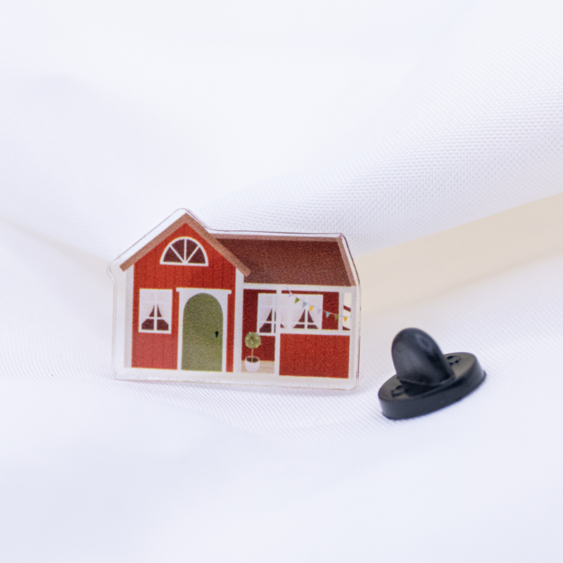 Pin Zweden Huis Acryl - Cadeau Zweden Scandinavië Verhuizen In Broche