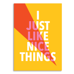 "I Just Like Nice Things" Print A4