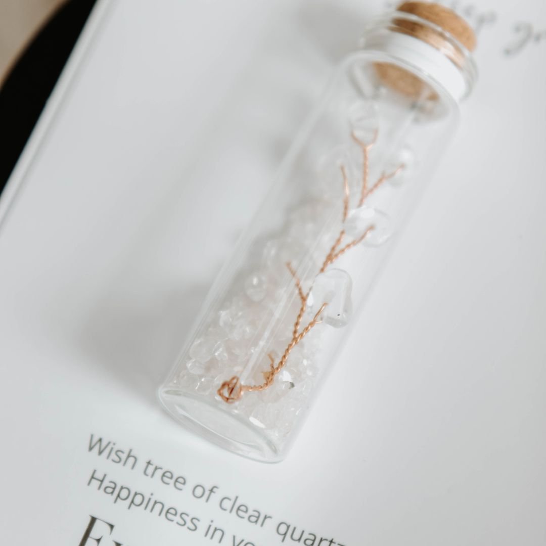 Wish bottle spiritual growth card clear quartz