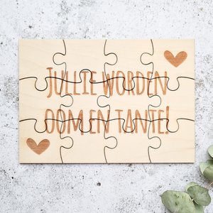 Schwangerschaftsankündigung Holzpuzzle | Du wirst Onkel und Tante sein!
