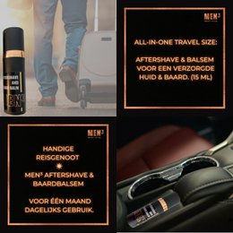Travelsize MEN³ aftershave y bálsamo para barba 15 ml