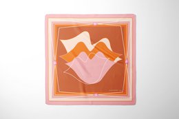 Quadratischer Seidenschal - MUSE 67*67 cm - Schokolade/Orange