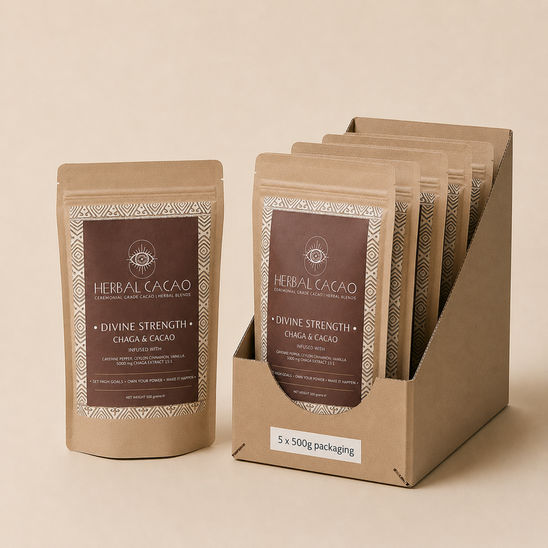 Chaga & Ceremonial Cacao | Divine Strength | 500gram (5 pieces)