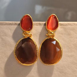 Earring: Twin Glow-Brown Red