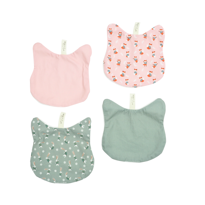 Set van 4 chat head doekjes - "Louise -Oste" -model