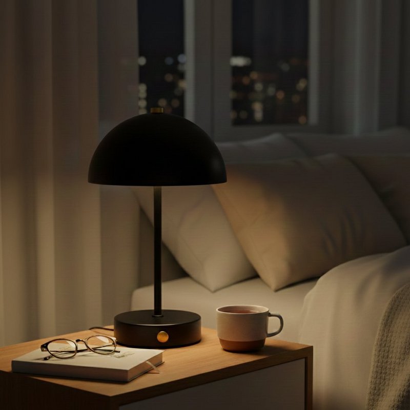 Nero Rechargeable LED Table Lamp – Wireless – Black – Touch Operation – 3 Light Modes – H25.5 cm