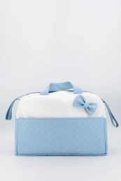 Borsa premaman trapuntata con fiocco, blu