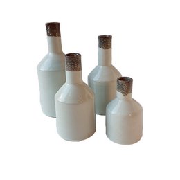 ANNA NERA Fairtrade Vaas - Kaarsenstandaard - Jarrón de cuello de botella / Portavelas XL