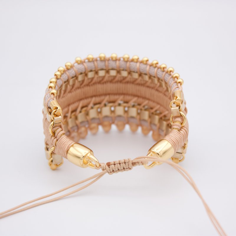 PURACÉ beige en gouden chunky armband