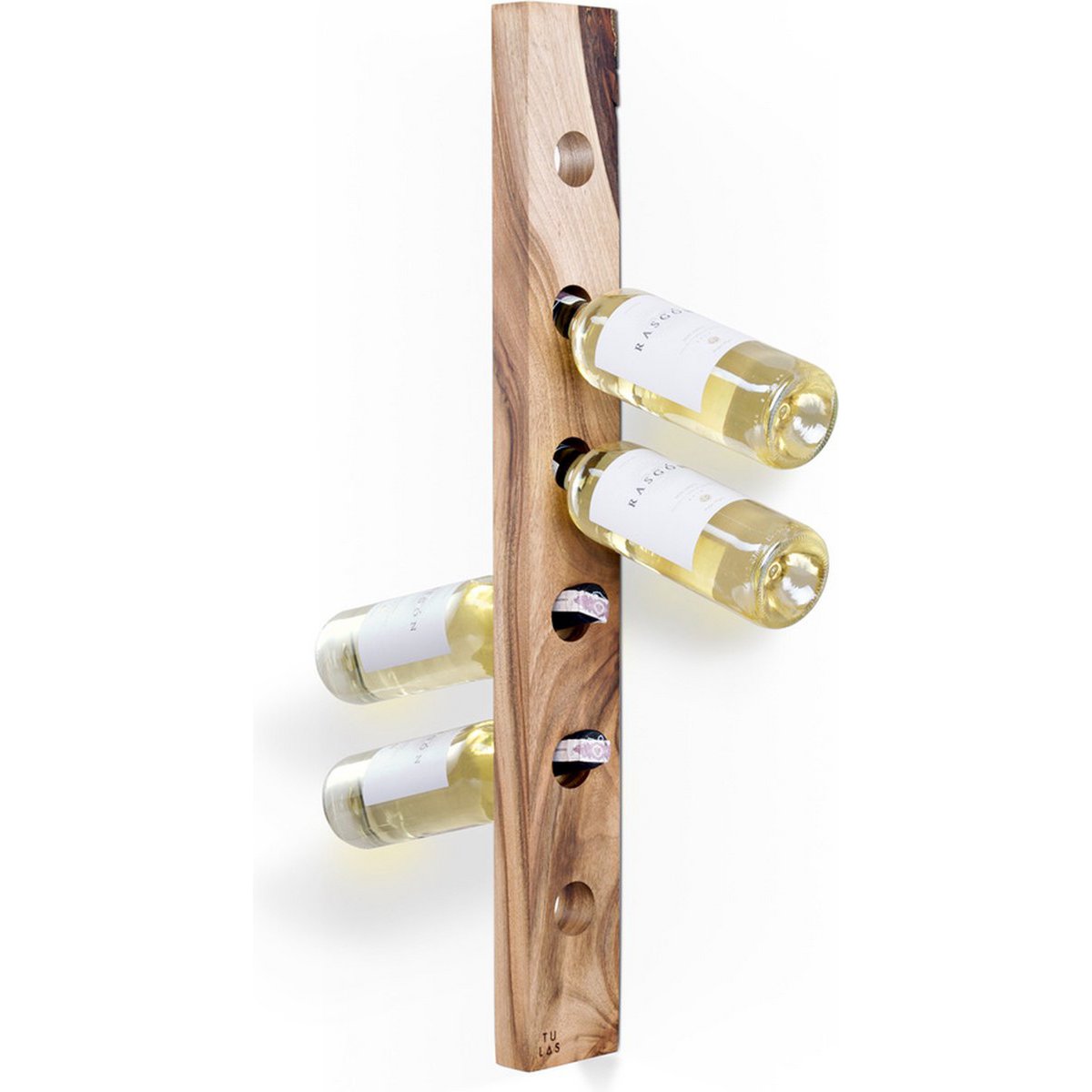 Botellero de Madera para Pared Tu Las™ - 77 x 9 x 4 cm - Porta Botellas de Vino Flotante - Madera de Nogal