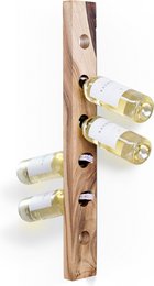 Tu Las™ Vægmonteret vinreol i træ - 77 x 9 x 4 cm - Flydende vinflaskeholder - Valnøddetræ