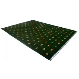Soumak Turtle groen Kelim vloerkleed