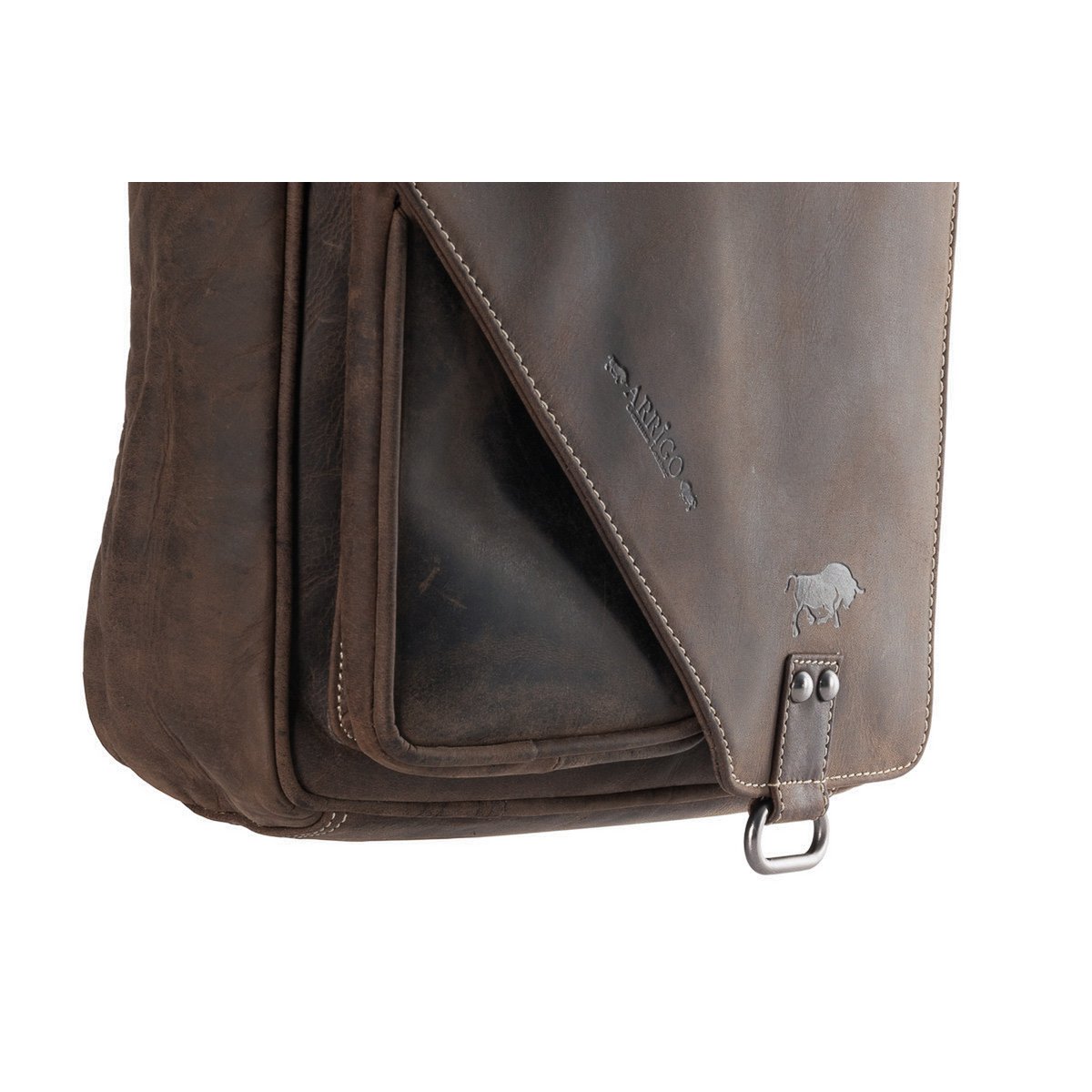 Umhängetasche in 3 Farben Buffalo -Leder mit einem Wickelventil und zwei Magnetverschlüssen - Crossbody -Tasche