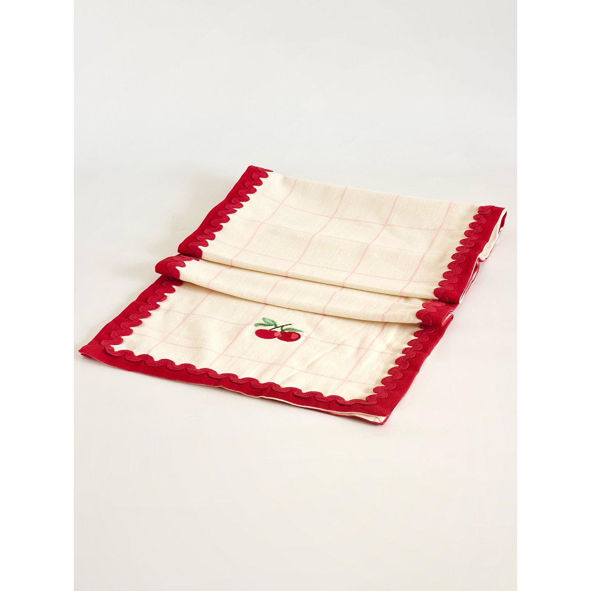 Cherry Crush Embroidered Runner