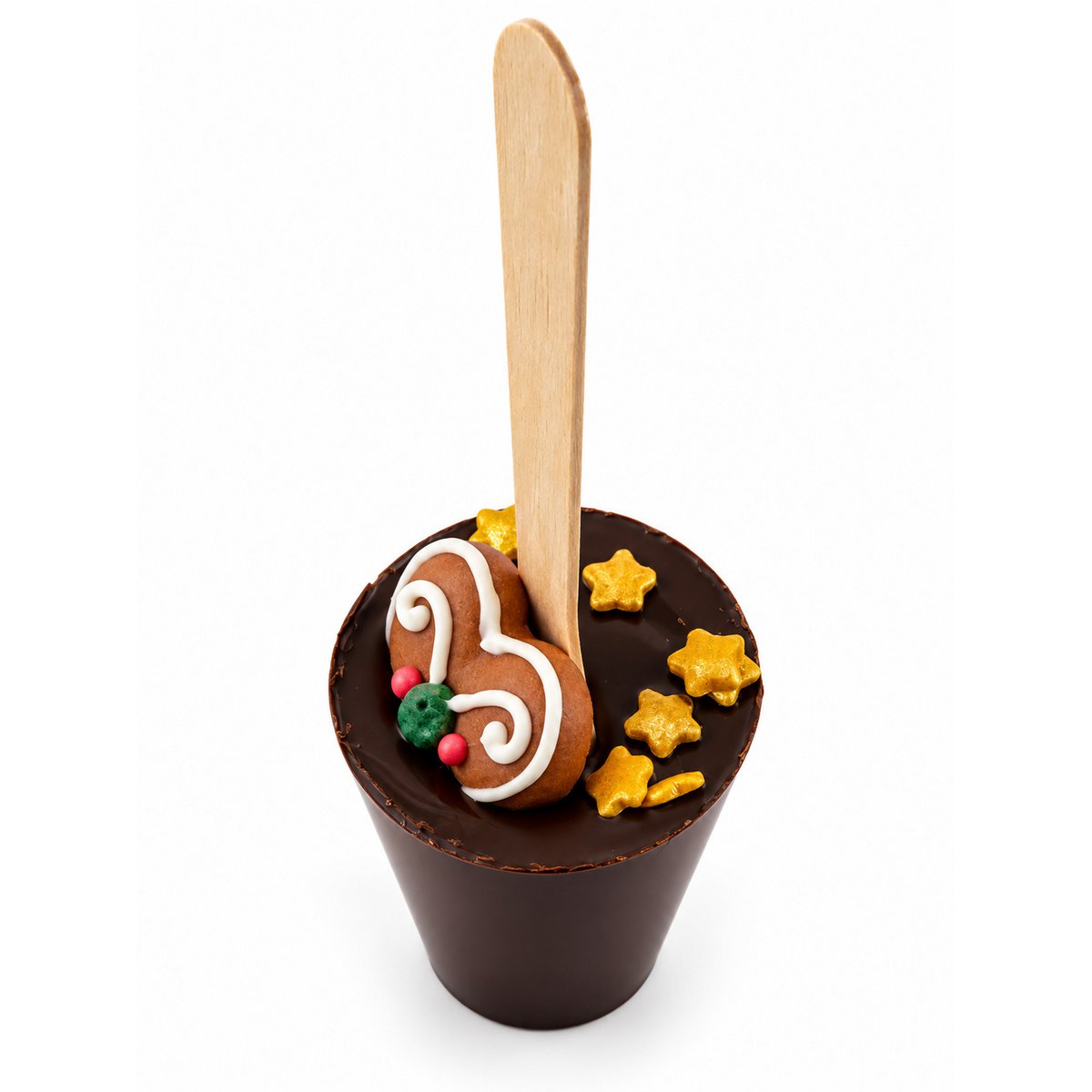 Bittere drinkchocoladestok Kerstmis