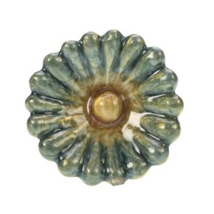 Deurknop Bloem groen/goud.klr