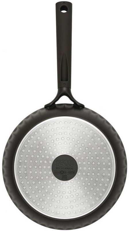 RESTO Padella Ø24 cm Ascella 94009 – Nera – Rivestimento Antiaderente Senza PFAS – Adatta per Induzione e Tutte le Fondi di Calore – Alluminio Riciclato