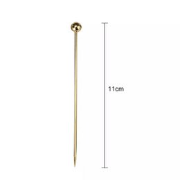 Set of 4 Luxury Cocktail Picks Gold - Tapas skewers - Stainless steel