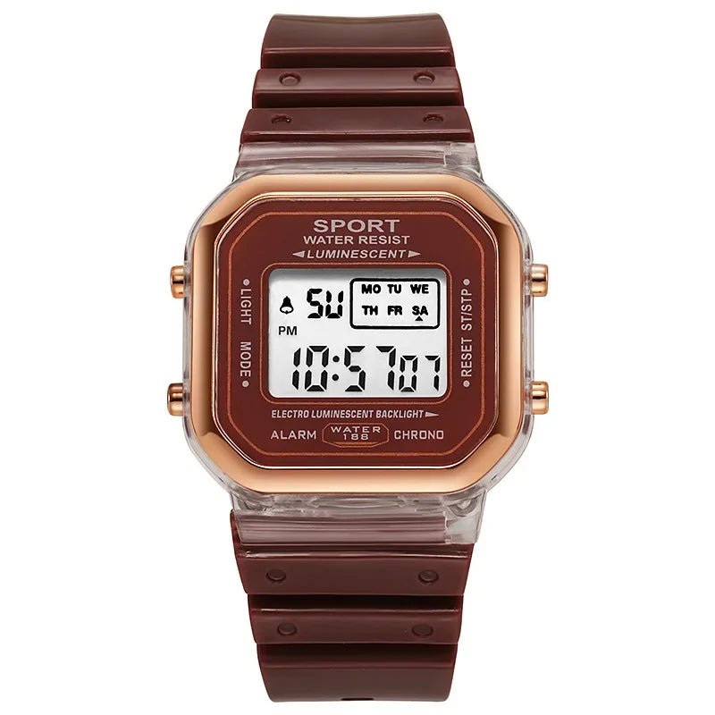 Fashion Brand Student Transparent Electronic Watch Candy Multicolor LED Ladies Sports Waterproof Wirstwatch Clock Gift relógio