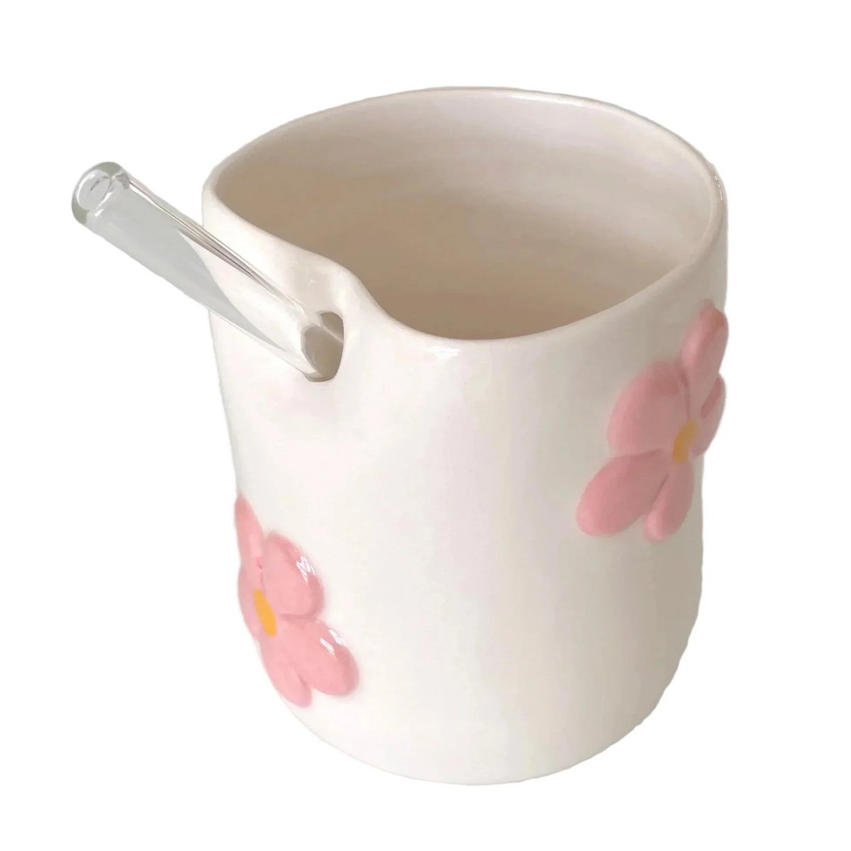 Blomma Ceramic Cup – Handmade Flower Relief – 240 ml