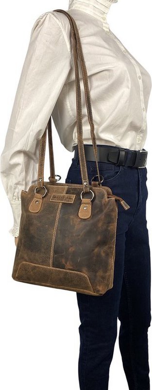Theft -proof backpack Cognac -colored
