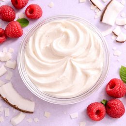 Pisket kokos hindbær kropssmør – 100 % naturlig shea Chantilly