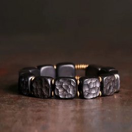 Black Sandal Wood Square Plate Bracelet