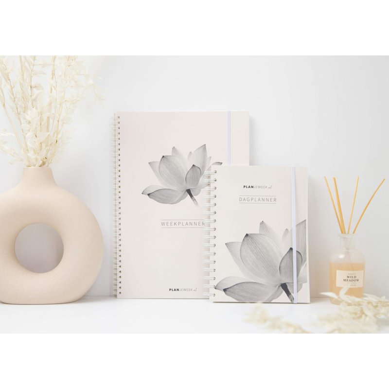 Prikkelarme A4 weekplanner 'Lotus' planboekje / werkboek met ringband