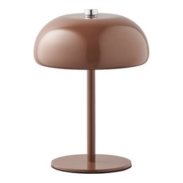 Margate Table lamp, metal, rechargeable, brown, ø13 cm