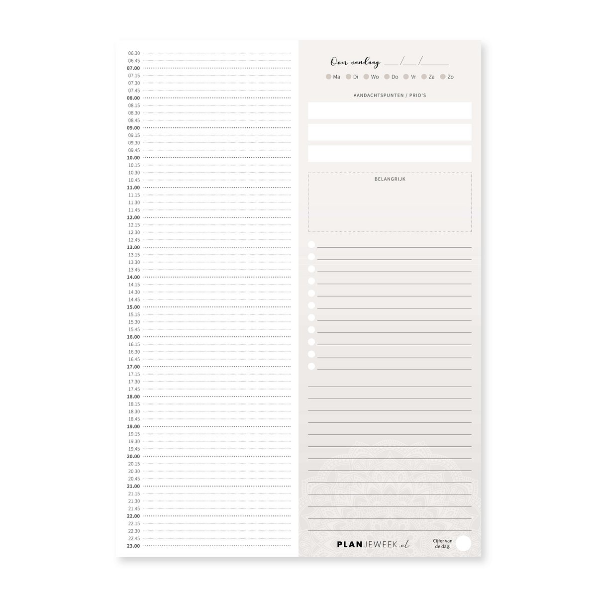 A4 dagplanner 'Steen' schrijfblok