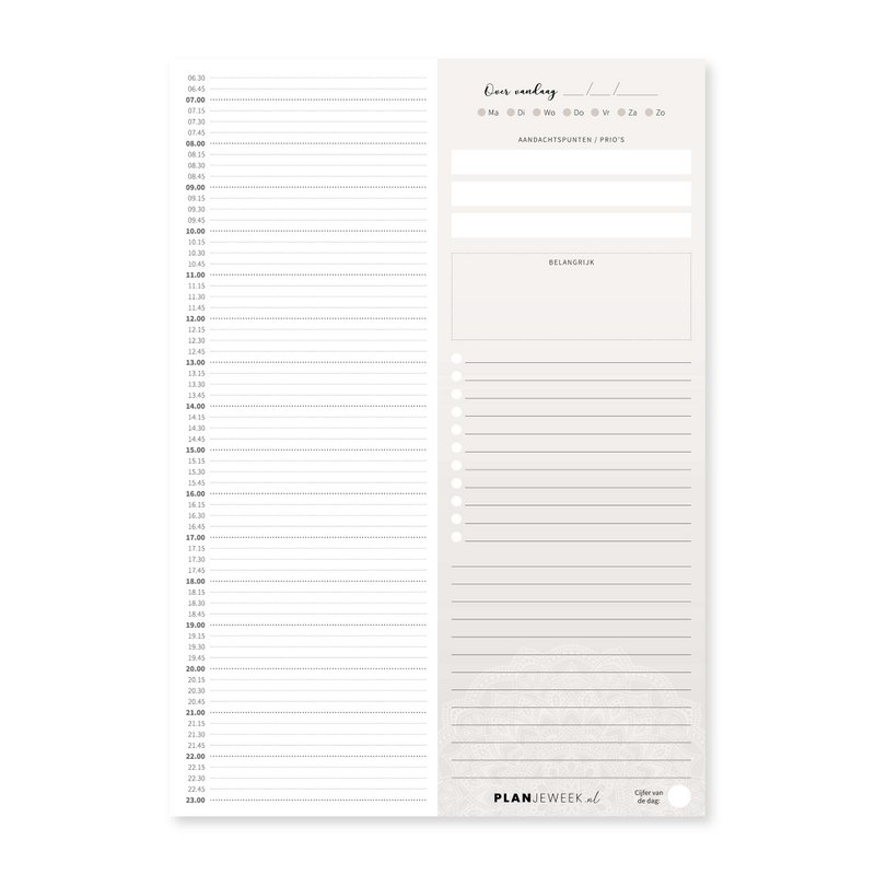 A4 dagplanner 'Steen' schrijfblok