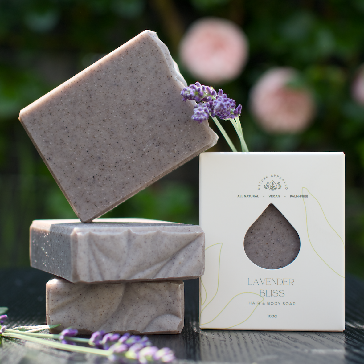 LAVENDER BLISS - Hair & Body Soap - Vegan - Palm-free (100g)
