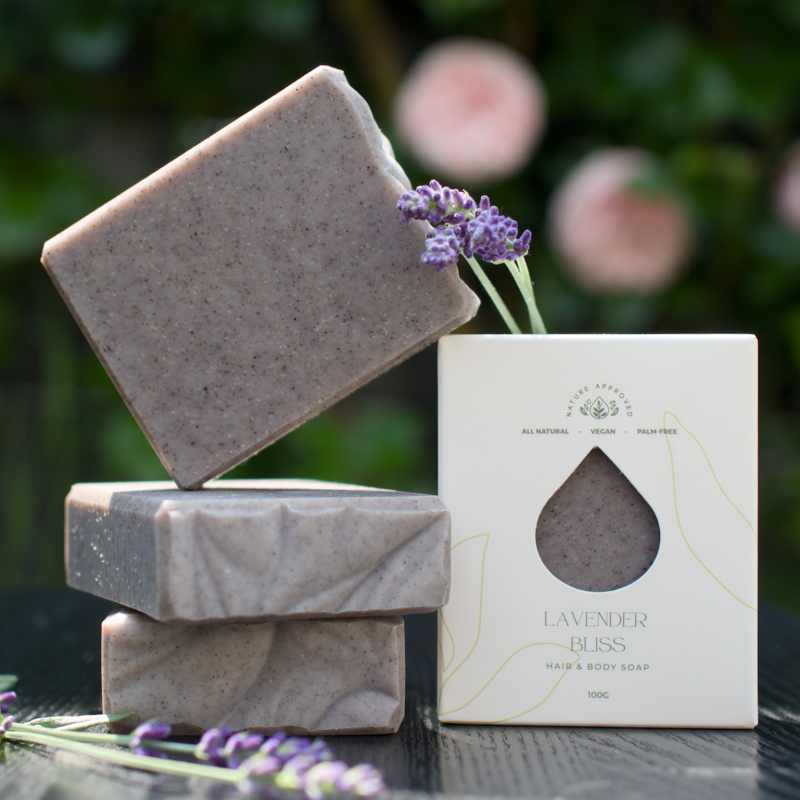 LAVENDER BLISS - Hair & Body Soap - Vegan - Palm-free (100g)