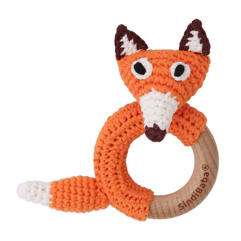 Crocheted grasping toy fox FRED (organic)