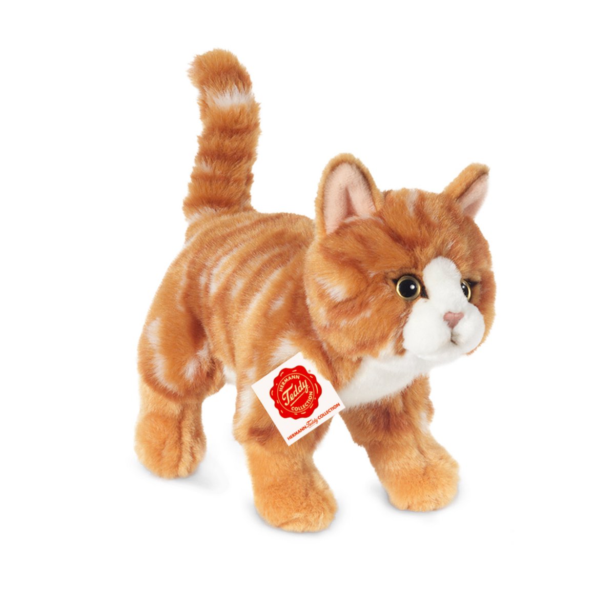 Kat staande rode makreel 20 cm - knuffels - knuffels