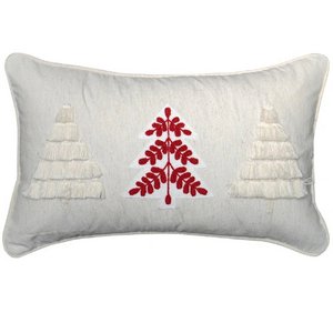 Crème & Red Christmas Trees – Cushion Cover / Kussenhoes – Christmas 30×50 cm – Urbane Hide