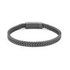 Frank 1967 7FB-0583 Stalen Armband - Heren - Dubbele Vossenstaart - Staal - Geborsteld - 6,1 mm Breed - 3,1 mm Dik - 21 cm Lengte - Antraciet