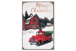 Targa in metallo Merry Christmas 20x30 cm Isabelle Rose