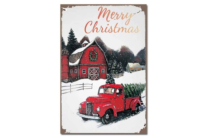Targa in metallo Merry Christmas 20x30 cm Isabelle Rose