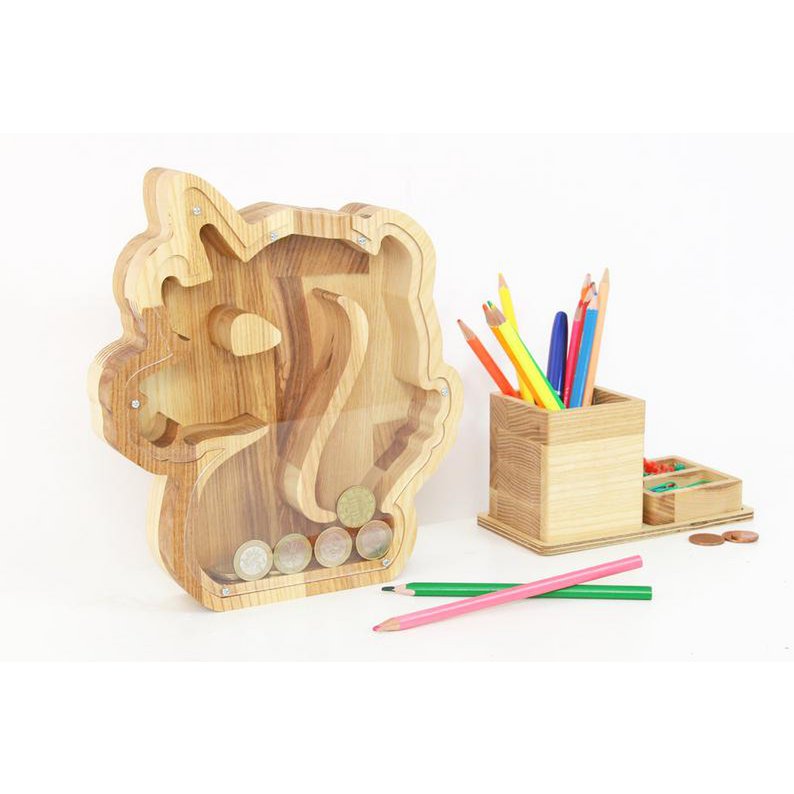 Sparschwein, Holzsparschwein Einhorn