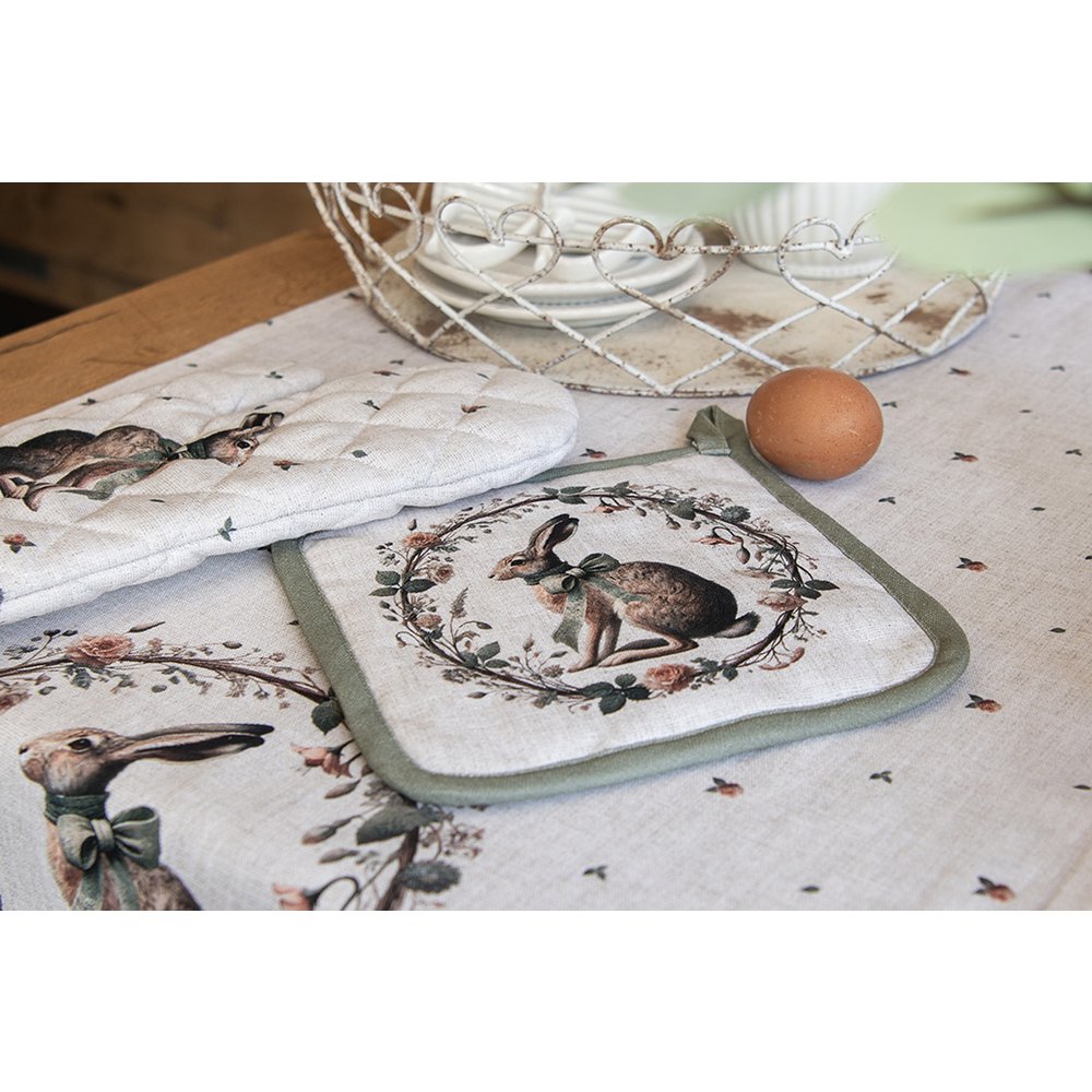 Brotkorb 35x35x8 cm Beige Baumwolle