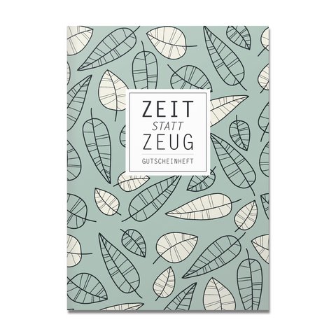 Coupon booklet time instead of stuff, light green
