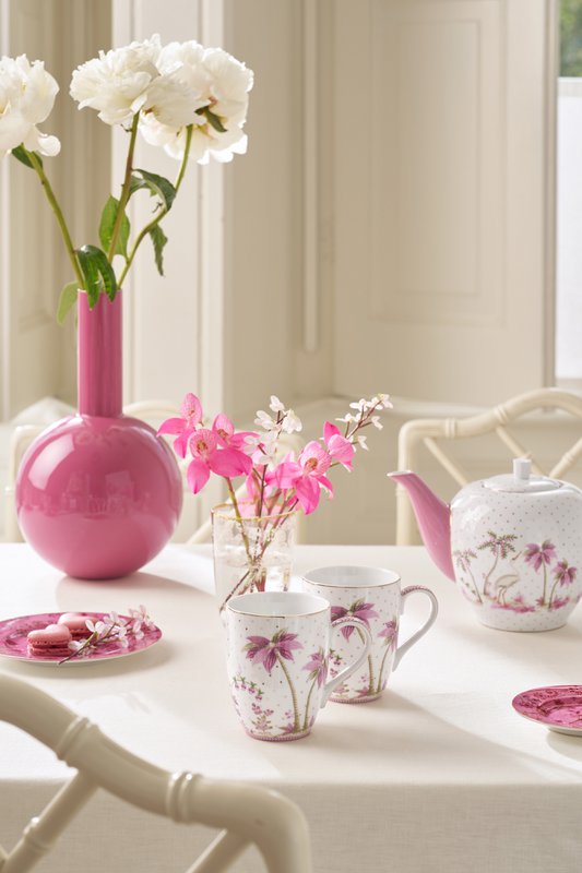 Set/2 Mugs Large Jolie Dots Gold Pink 350ml