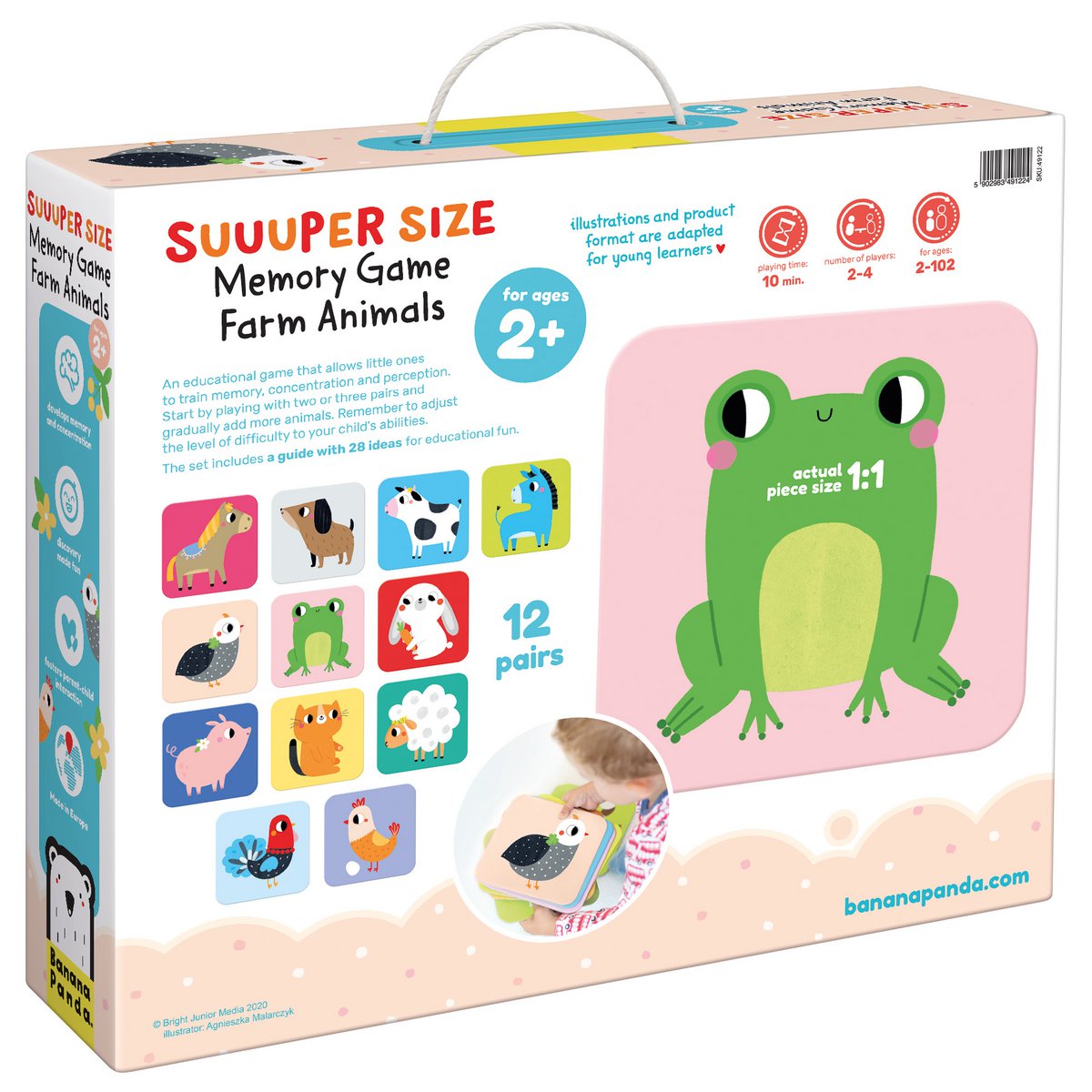 Suuuper Størrelse Memory Game Farm Animals 2+