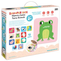 Suuuper Størrelse Memory Game Farm Animals 2+
