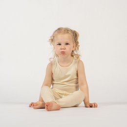 Kids Merino 160 Ensemble Débardeur & Bas Naturel