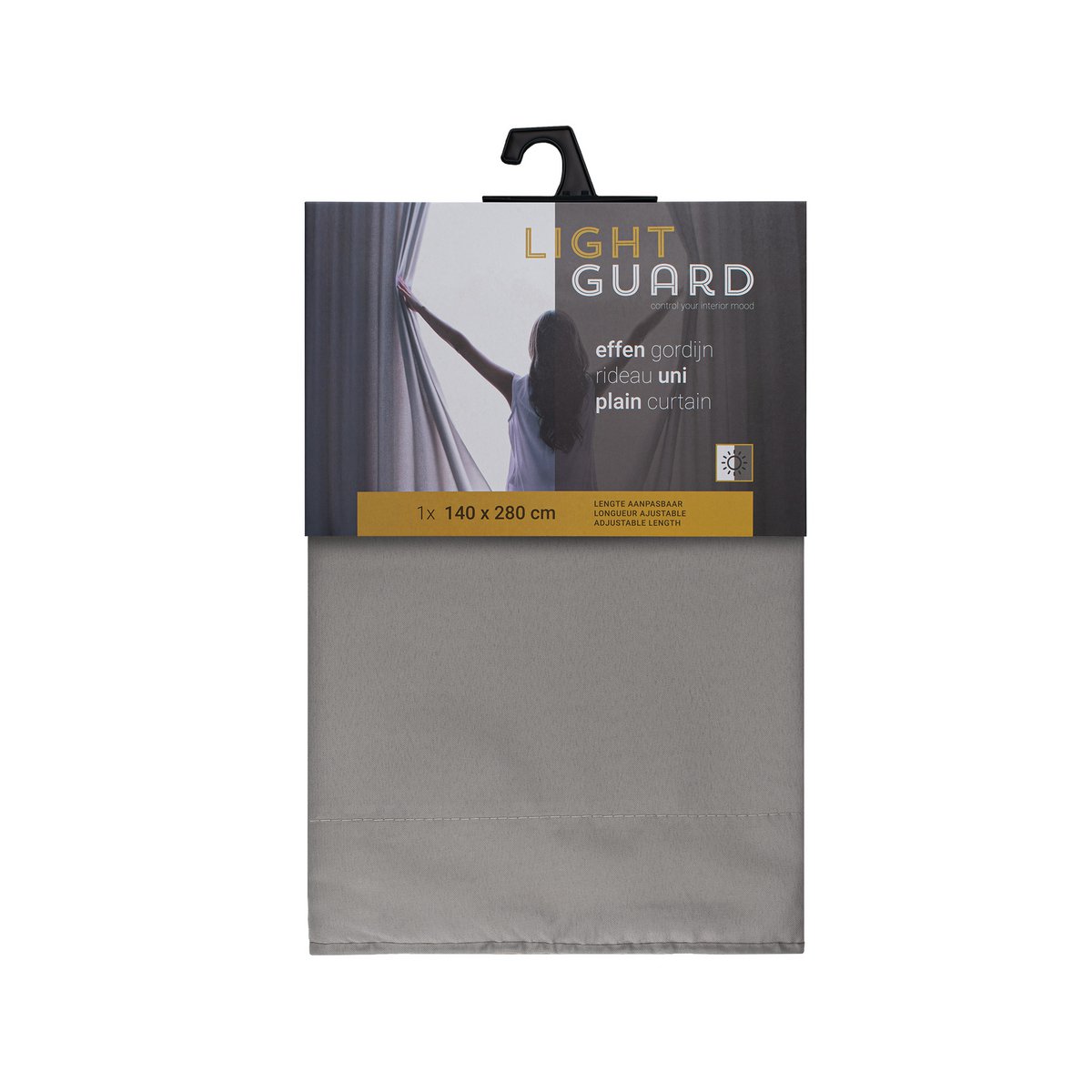 Light Guard Kant-en-Klaar Gordijn - Lichtdoorlatend - Lengte aanpasbaar - met ringen - 140x280cm 