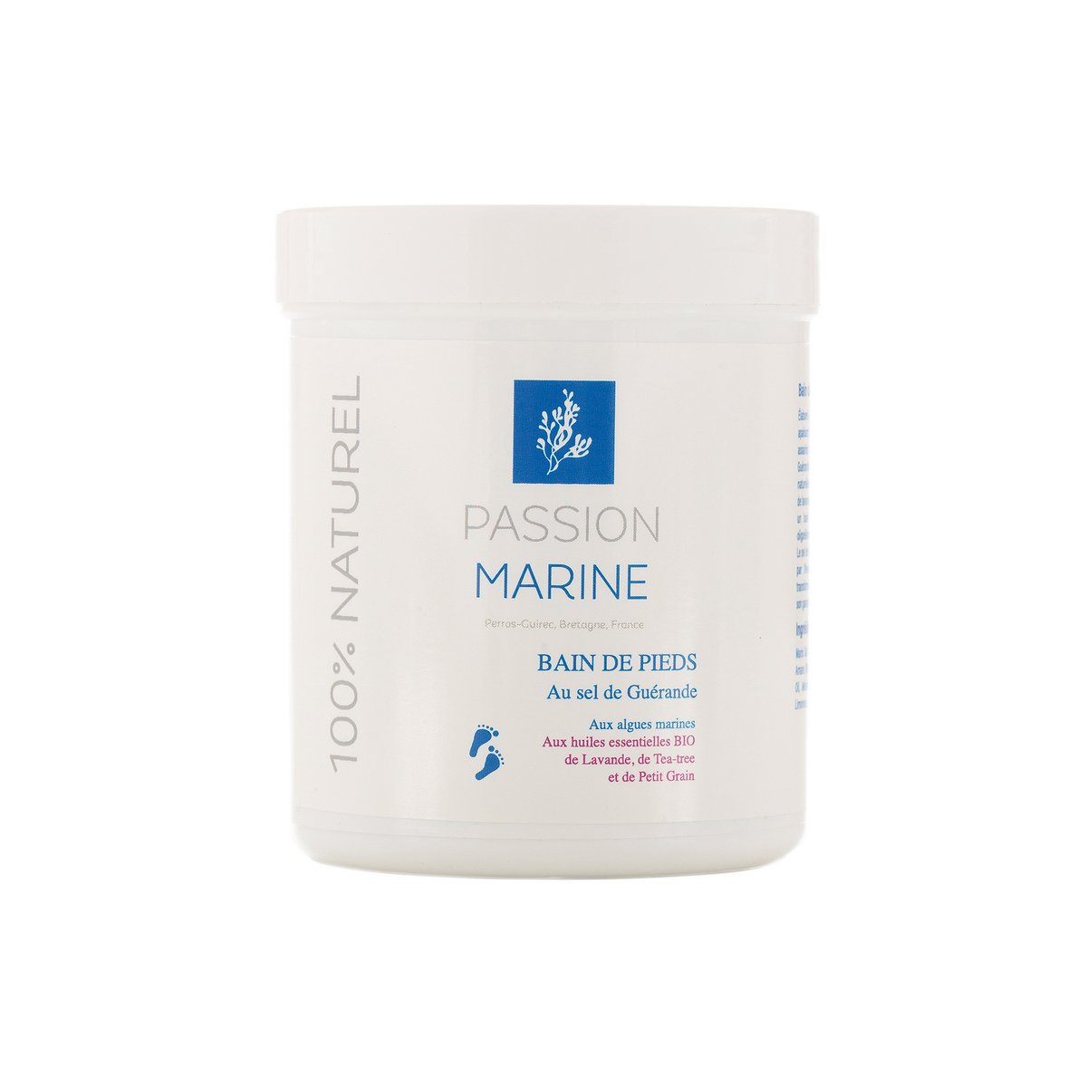 FOOT BATH WITH GUERANDE SALT WITH SEA ALGAE AND ESSENTIAL OILS OF PETIT GRAIN, LAVENDER AND TEA TREE 200G