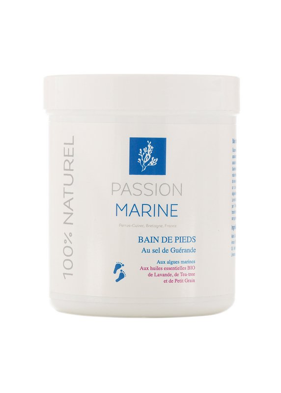 FOOT BATH WITH GUERANDE SALT WITH SEA ALGAE AND ESSENTIAL OILS OF PETIT GRAIN, LAVENDER AND TEA TREE 200G