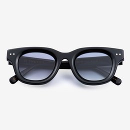 Black rectangular sunglasses with a modern, stylish design.